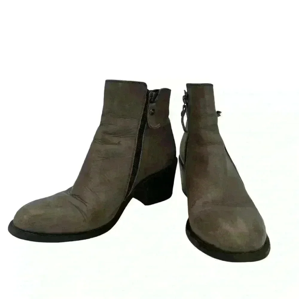 AGL Double Zipper Gray Ankle Boots Sz 8 EU 38 Pre loved